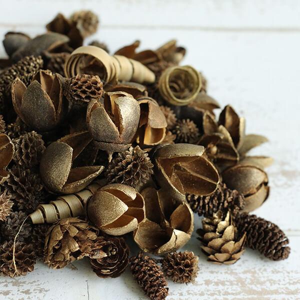 ドライフラワー 花材 即日出荷 木の実アソート ゴールドウォッシュ 実