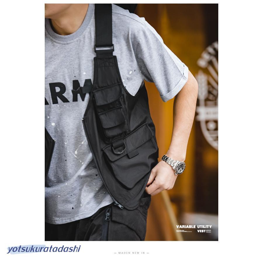 アウトドア 多機能ベスト 2WAY ショルダーバッグ 着るバッグ マルチ