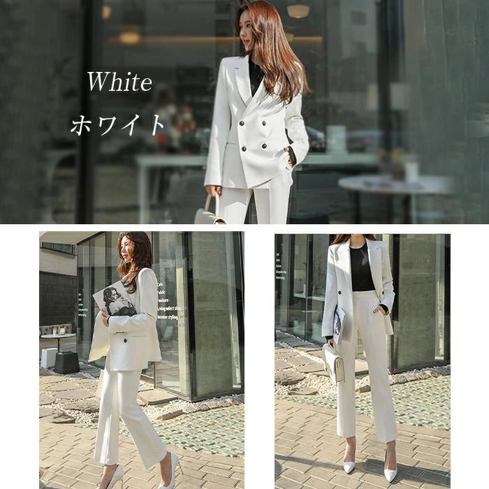 スーツ セットアップ パンツスーツ レディース ロングパンツ