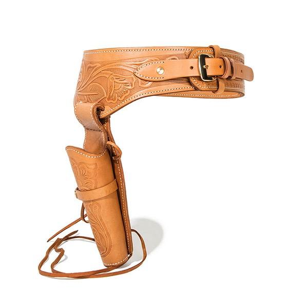 カービングレザーガンベルト 38口径用 (ナチュラル) GB-38NAT 34-42