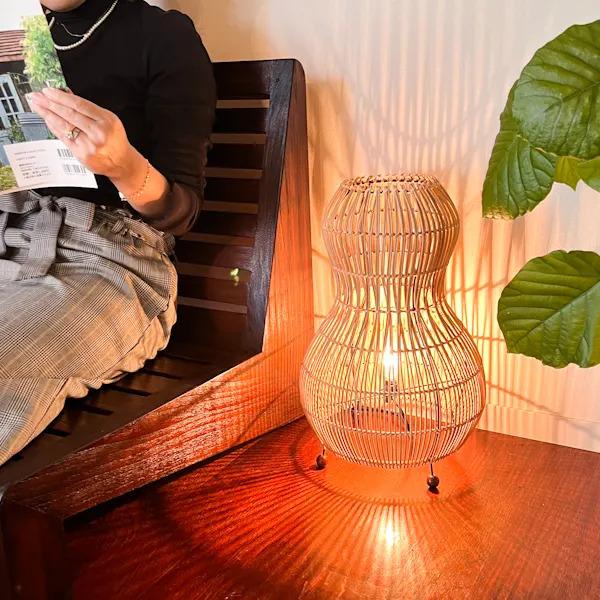 フロアライト 間接照明 ♪ラタンピーナッツ型ランプ♪ スタンドライト