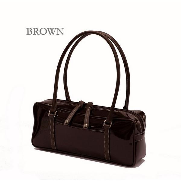 濱野皮革工藝 エナメル セレブ サイドボストン 銀座大和屋 濱野バッグ