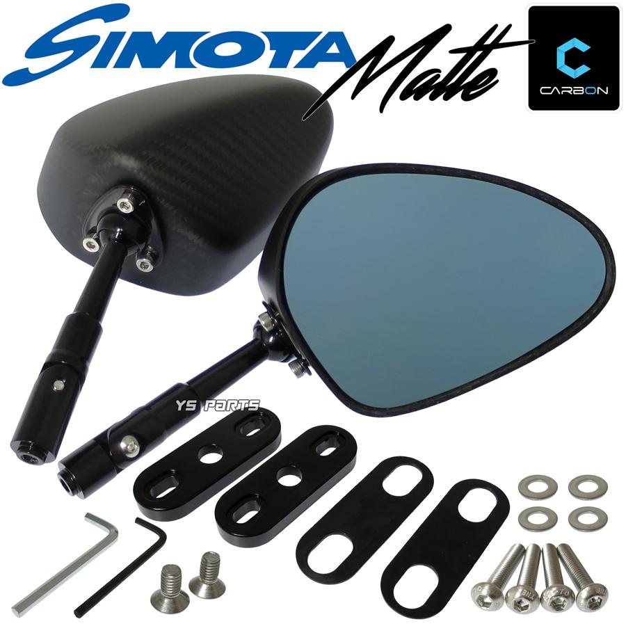 リアルカーボン]特注本物の艶消カーボンミラー楕円/青 RVF400(NC35