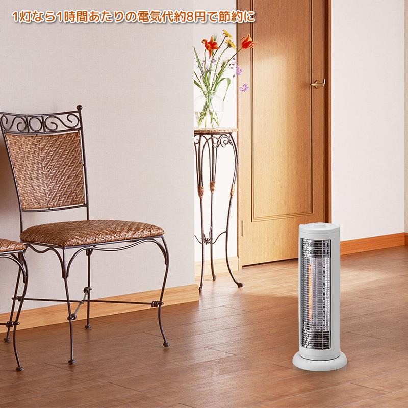 ユアサプライムス カーボンヒーター YKT-C600C(W) 首振り 600W / 300W