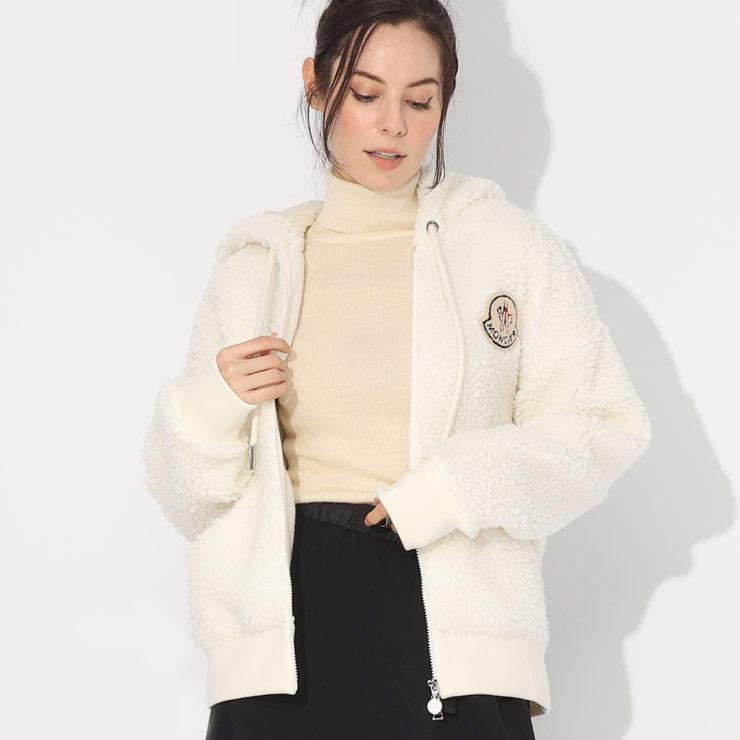 MONCLER（モンクレール） パーカー レディース ボア ロゴ フリース
