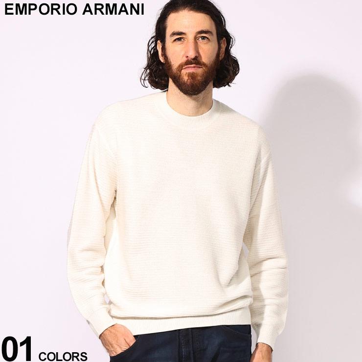 EMPORIO ARMANI エンポリオアルマーニ ウール100％ リブ編み クルー