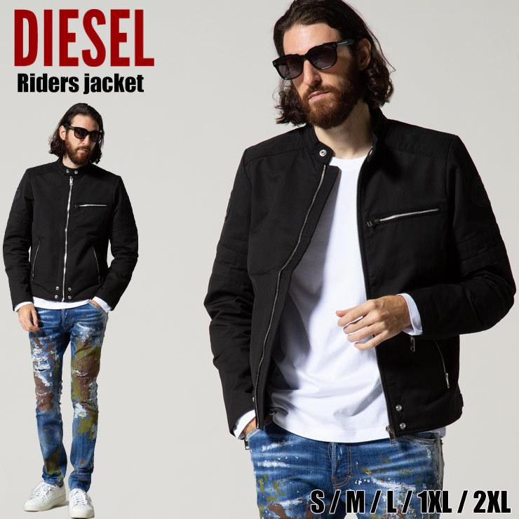 DIESEL（ディーゼル） メンズ コットン シングル ライダースジャケット