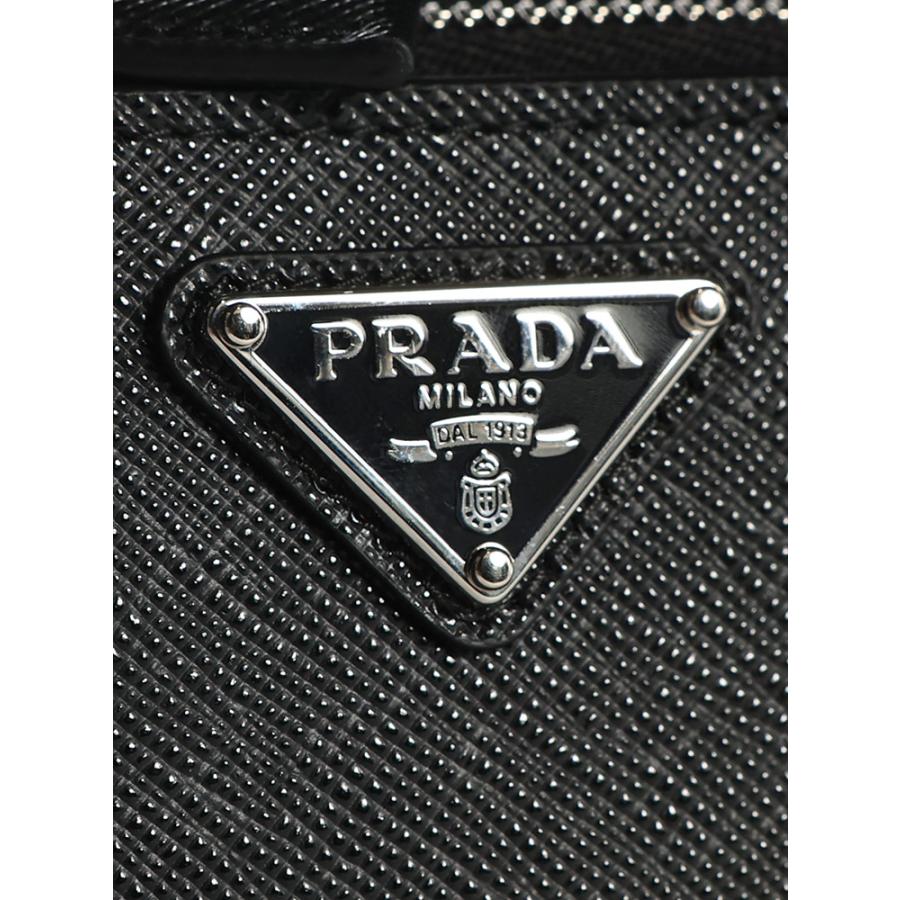 PRADA（プラダ） レザー プレートロゴ 二つ折り 財布 メンズ