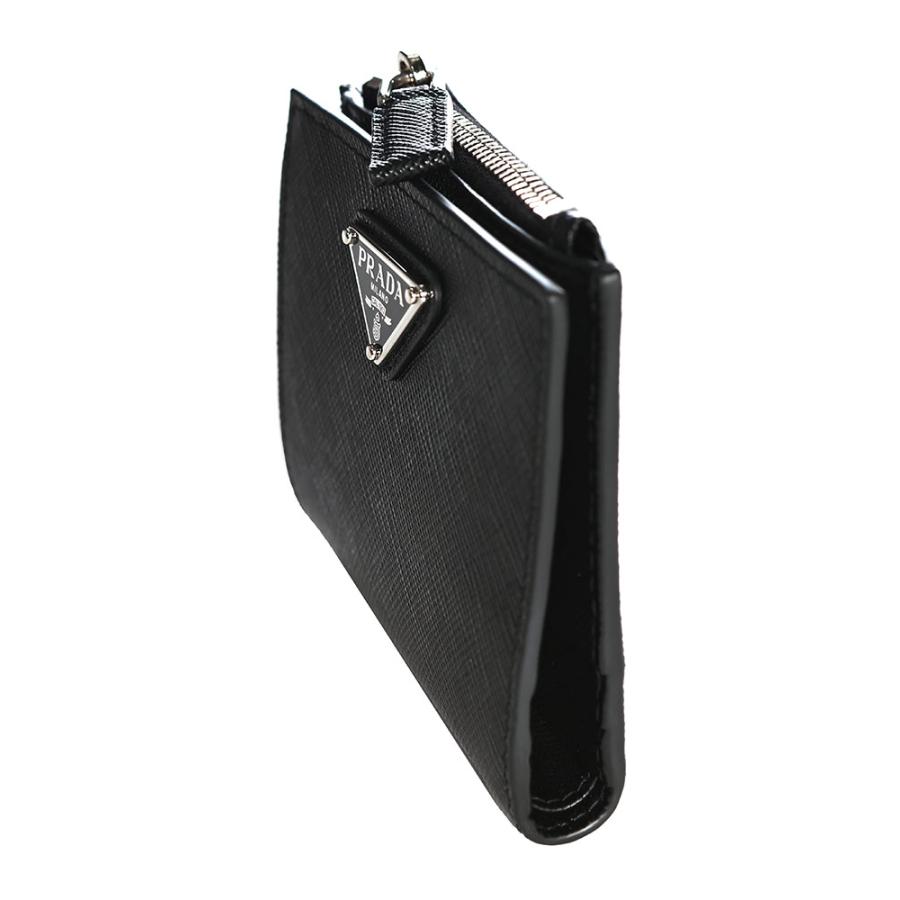 PRADA（プラダ） レザー プレートロゴ 二つ折り 財布 メンズ