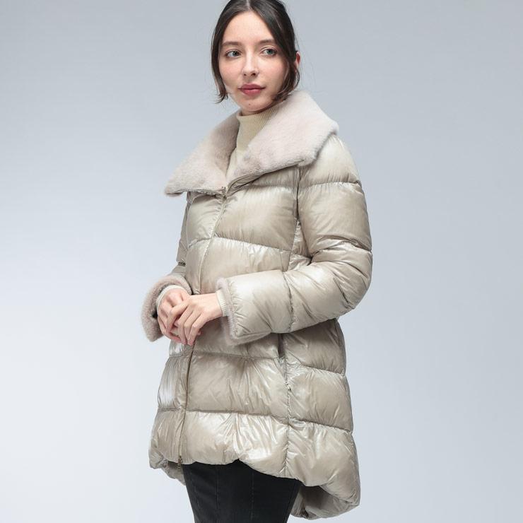 HERNO（ヘルノ） ダウン ブルゾン レディース ロゴ ナイロンウルトラ