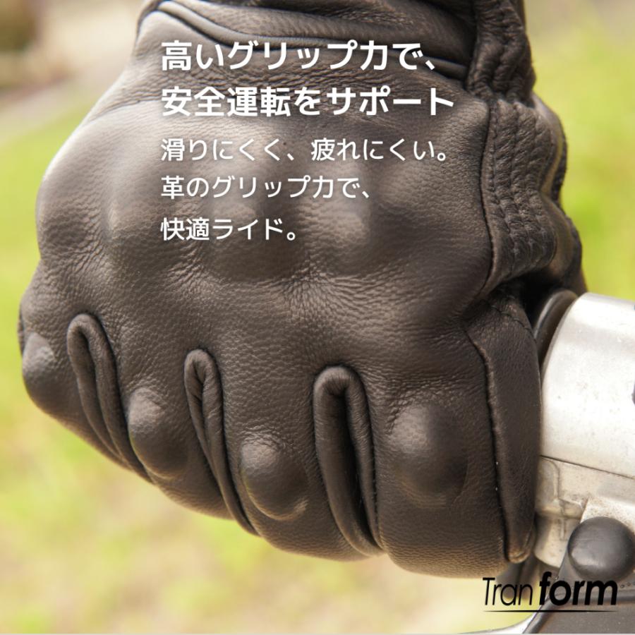 バイク グローブ オールシーズン 冬 革 レザー 手袋 本革 山羊
