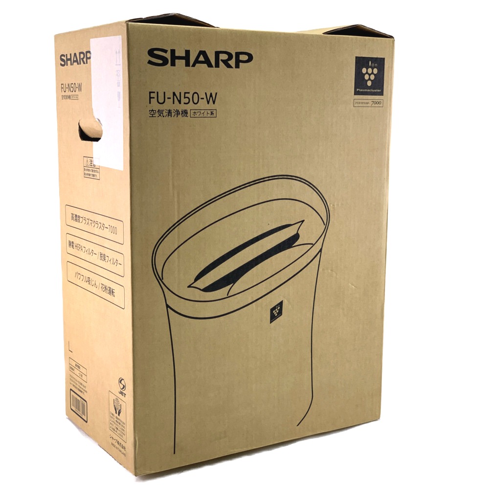 SHARP プラズマクラスター7000 薄型空気清浄機 FU-R50-W ホワイト 空気