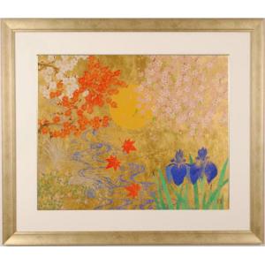 阿部穣 琉金図 日本画 絵画 金魚 絵 琉金 インテリア 和風 プレゼント