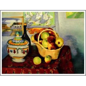 送料無料】絵画：ポール・セザンヌ「カーテン、水差し、そして果物鉢