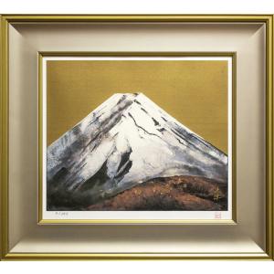 国府 克「 新雪の富士 」 日本画 P8 ( 8号 ) 絵画 肉筆 真筆 手描き