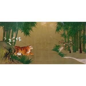 漆絵 狩野山雪の名作_竹に虎図 NH150L : 絵画制作専門ユーラシアアート