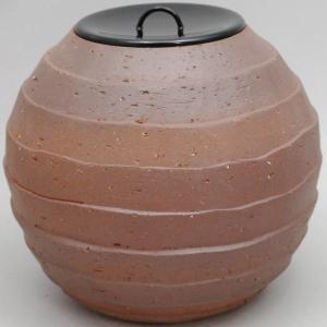 茶道具 水指 水差し 高取焼 蓋兎摘み 鬼丸雪山作 塗蓋付 高取焼き