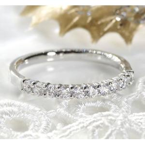 天然 ダイヤ 贅沢 1.0カラット パヴェ プラチナ リング 指輪 K18