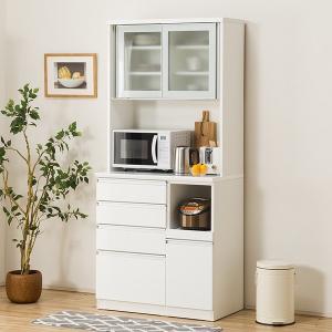 ニトリ（NITORI） 幅90 キッチンボード(レジューム 90TF-H WH/90QH-R