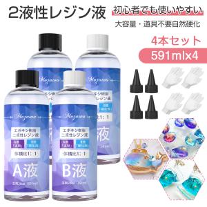 20%OFFセール／ レジン液 エポキシ樹脂 二液性レジン液 2本セット 合計