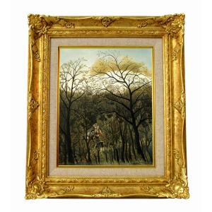 世界の名画 ルソー 牛のいる風景 ジクレーキャンバス複製画 豪華額装品