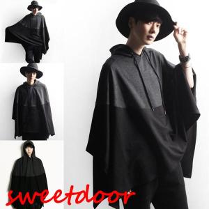 プルオーバーパーカー プルオーバー ケープ マント メンズ ポンチョ