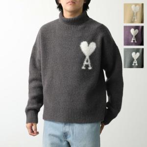 AMI PARIS アミパリス ハートロゴ刺繍 タートルネック ニットセーター