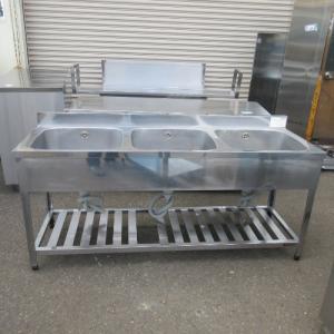 中古厨房 ステンレス 扉付1槽シンク 500×600×850 業務用1層流し台