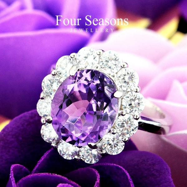 指輪 リング レディース 天然 アメジスト アメシスト 超大粒 5ct K18GP