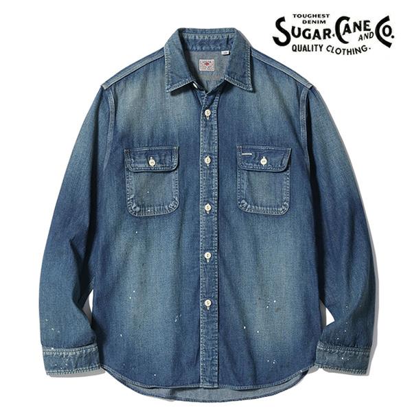 SUGAR CANE シュガーケーン【SUGAR CANE】BLUE DENIM WORK SHIRT AGED