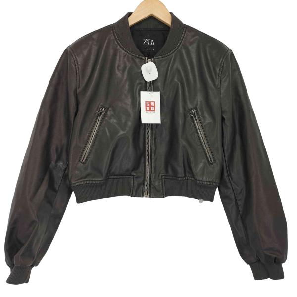 ZARA（ザラ） フェイクレザー ボンバージャケット レディース import