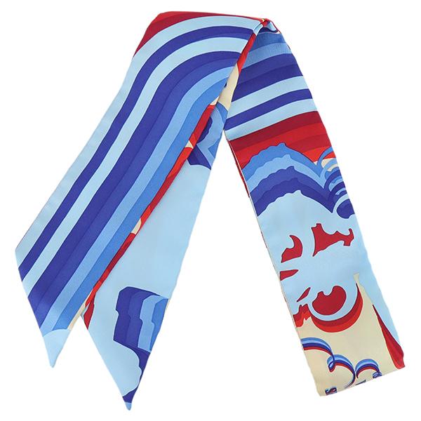 HERMES（エルメス） ツイリー ブリッドドゥガラシャドー ブルー レッド