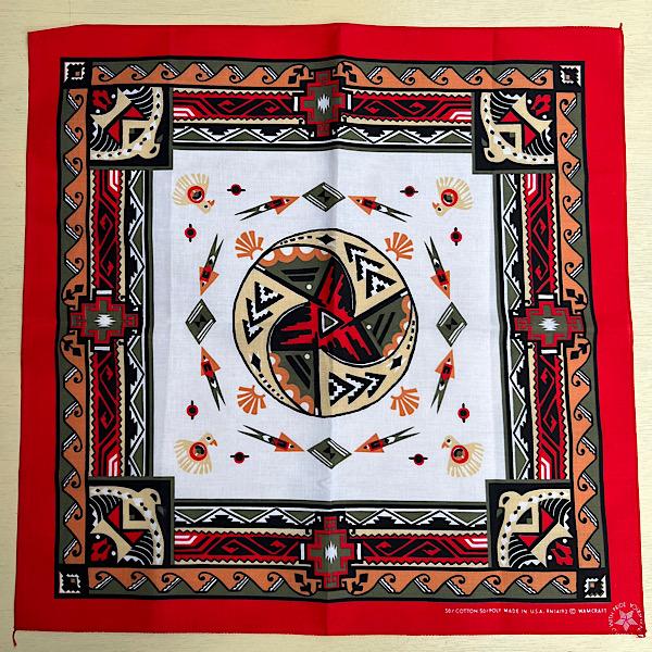 ビンテージ デッドストック ネイティブ柄 アメリカ製 バンダナ