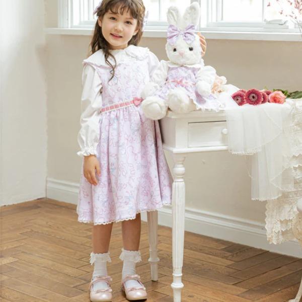 mezzo piano メゾピアノ 35th 復刻ウサギバレエ柄ジャンパースカート3