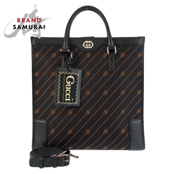 GUCCI（グッチ） 超美品 インターロッキング ブラック 黒 オレンジ