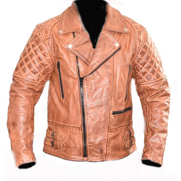 70'S ヴィンテージ加工 本革 UKダブル キャメルライダースジャケット