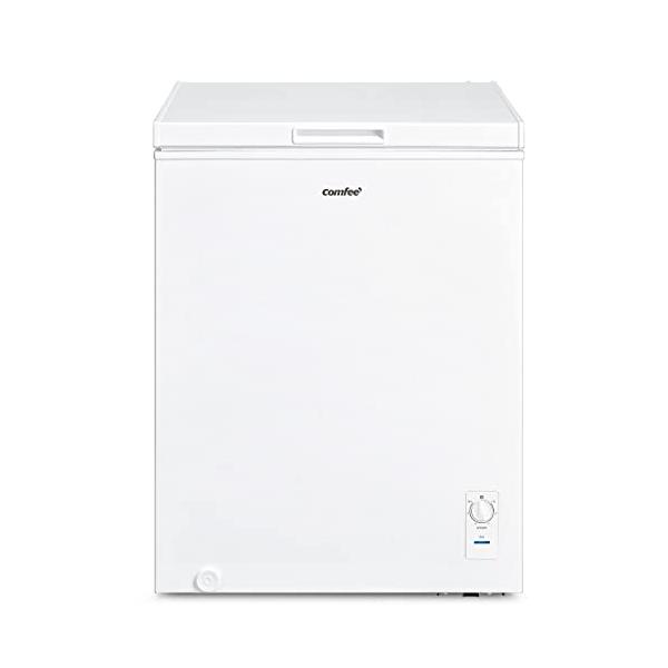 COMFEE' 冷凍庫 142L 上開き 温度調節6段階 大容量冷凍 省エネ 静音