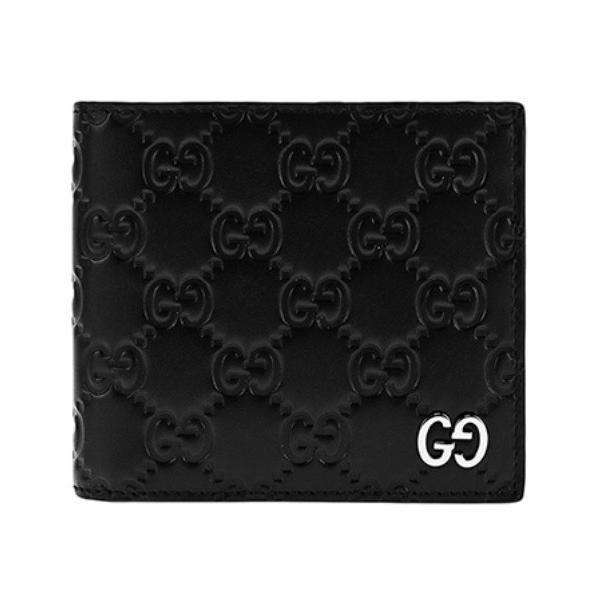 GUCCI（グッチ） 二つ折り財布 メンズ グッチシマ ブラック 473922
