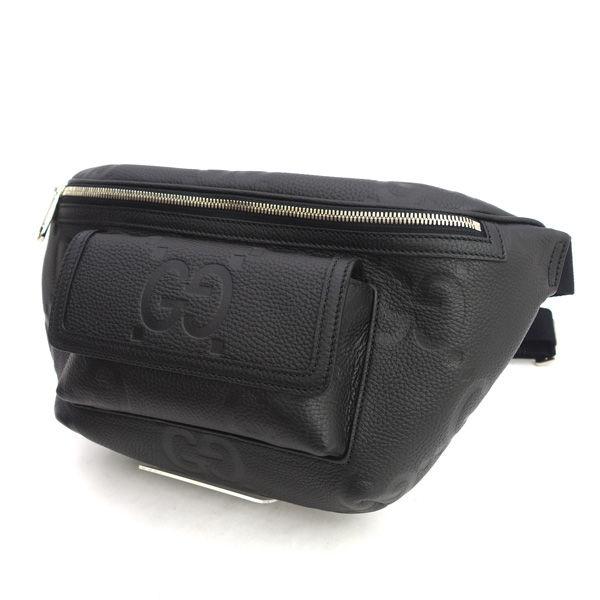 GUCCI（グッチ） ジャンボGG ボディバッグ ウエストバッグ ブラック
