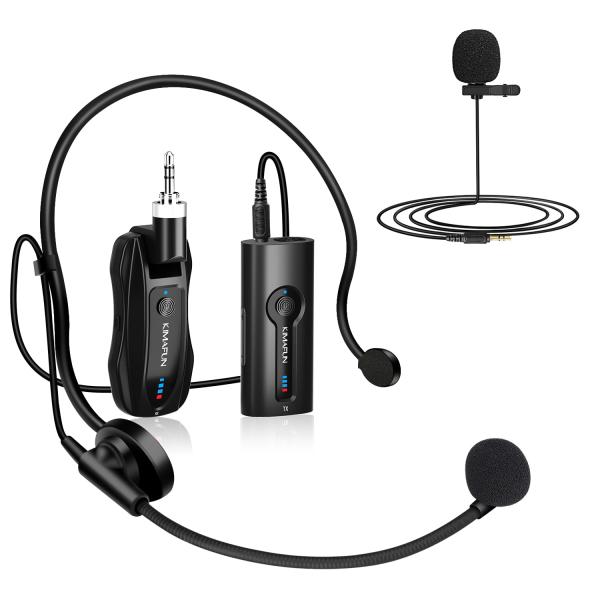 ワイヤレスマイク KIMAFUN2.4Gワイヤレスヘッドセットおよびラベリア