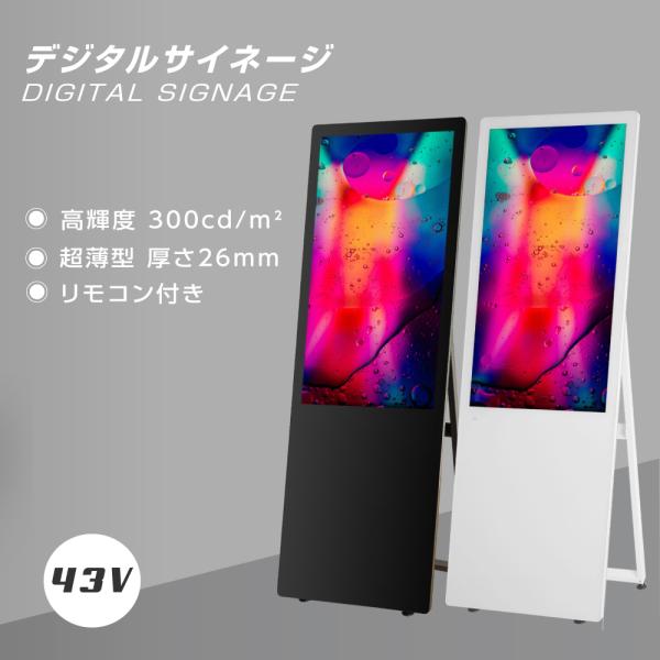 サインキングダム デジタルサイネージ 43型 A型スタンド付 液晶