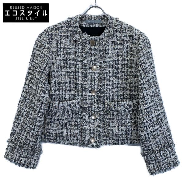 美品/25年製 theory luxe セオリーリュクス シルク混 ツイード ノー