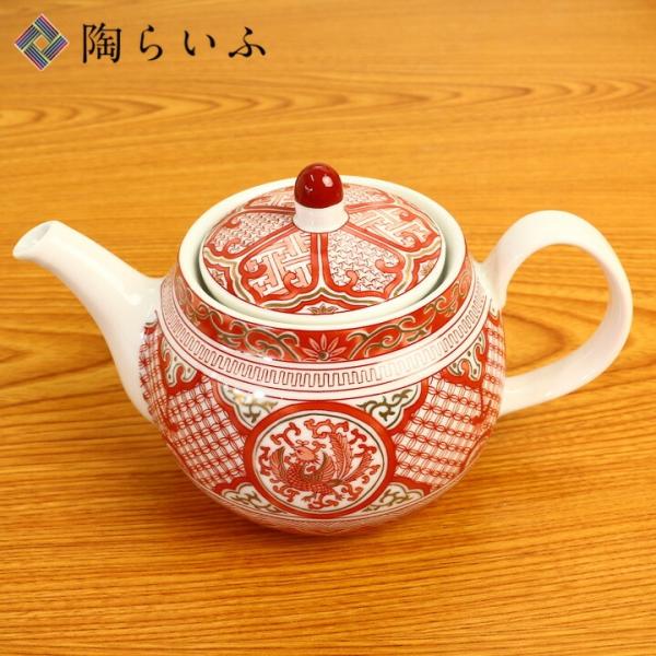 九谷焼 ポット急須 赤絵金彩鳳凰 / 青郊窯 和食器 急須 ポット 人気