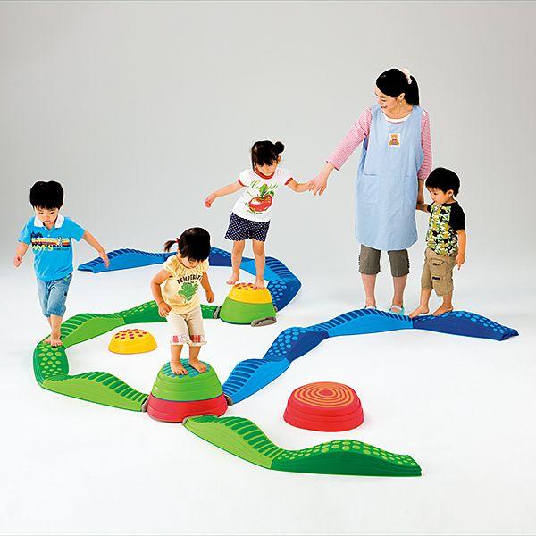 平均台セット 複合バランス遊具 レインボーバランスストーン +