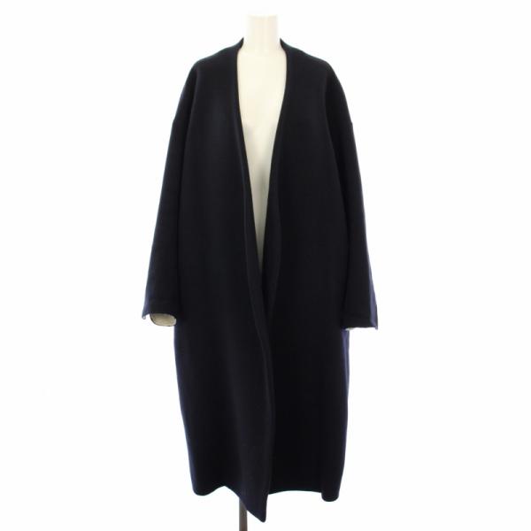 エンフォルド ENFOLD 18AW ウール ソフトリバー ノーカラーコート