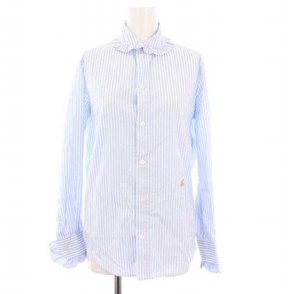 マディソンブルー MADISONBLUE ROUND COLLAR FRILL SH B.STRIPE