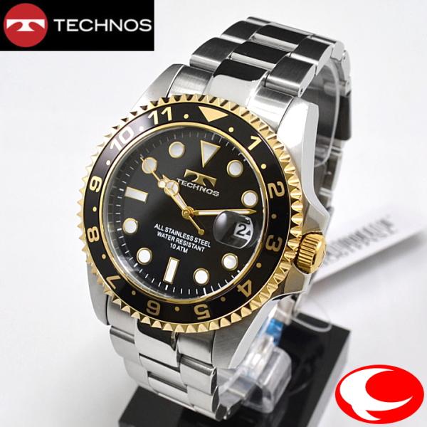 TECHNOS（テクノス） メンズ 腕時計 10気圧防水 TSM419GB ブラック