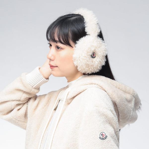 MONCLER（モンクレール） イヤーマフ レディース テディ ボア ロゴ