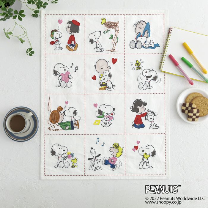 ステッチクロス＜スヌーピー＞ | リバティ 生地、編み物、刺繍、刺し子