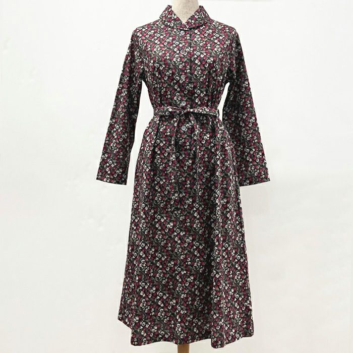 リバティプリント プチカラーワンピース（長袖）＜LLサイズ＞33B